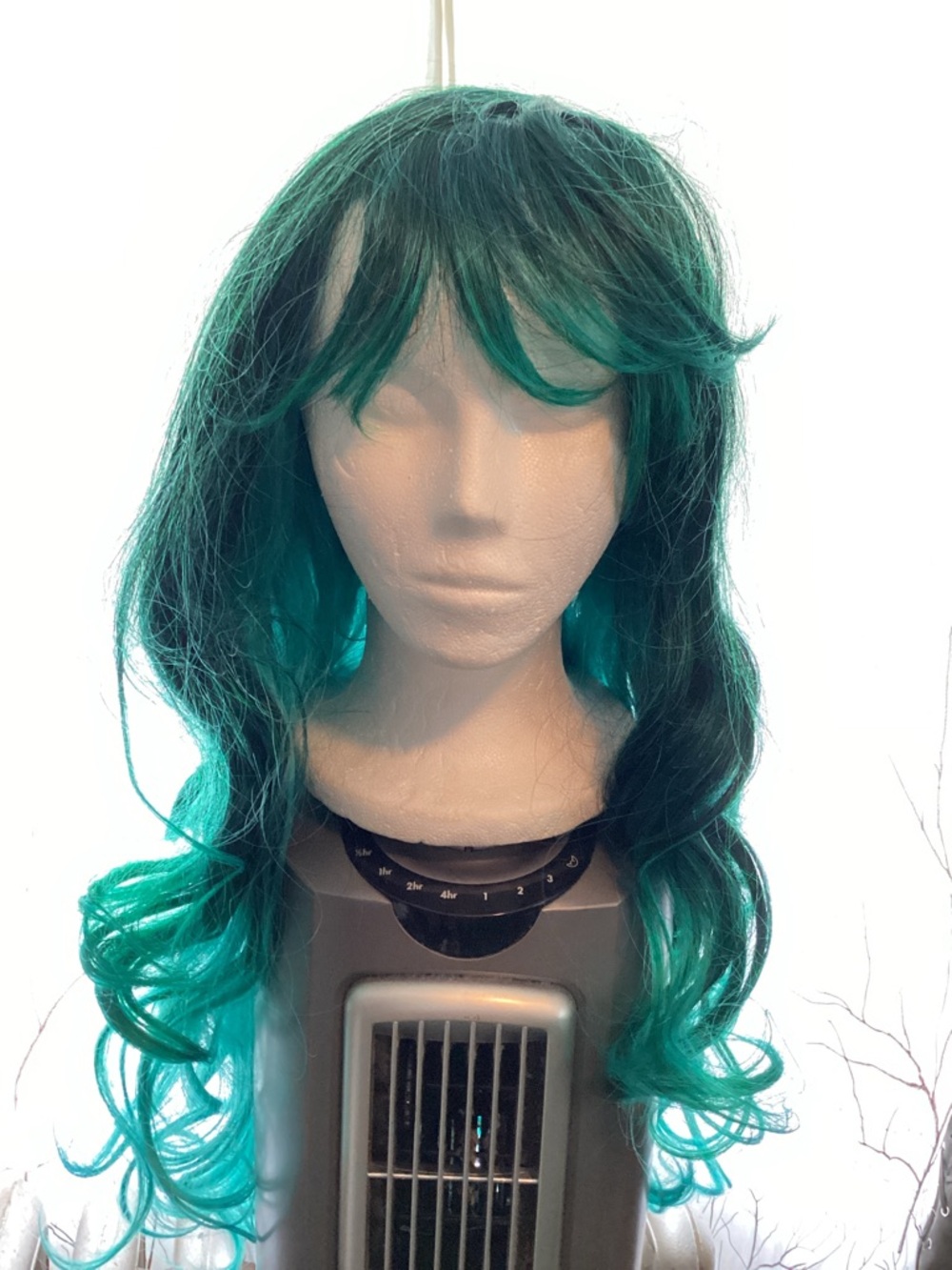 Leg Avenue ombre jewel, long wavy green wig